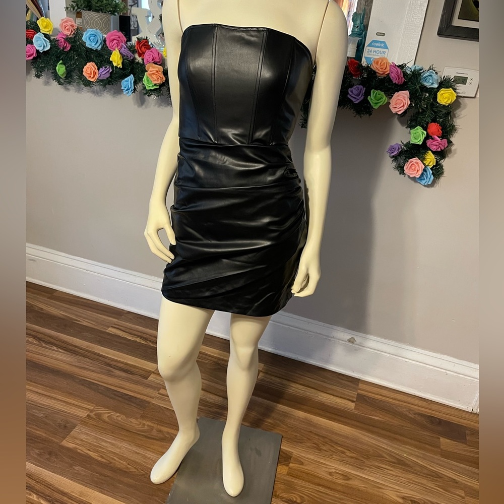 Zara Faux leather dress